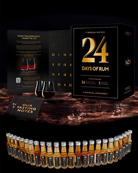 24 Days of Rum Black Edition - Romjulekalender fyldt med 24 stk x 2cl FORUDBESTILLING