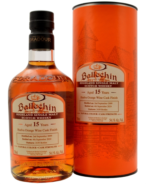 Edradour Ballechin 15 år 2009/2024 Huelva Orange Wine Cask Finish Highland Single Malt Scotch Whisky 54,1%