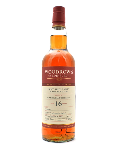 Bunnahabhain 2007/2024 Woodrows of Edinburgh 16 år Islay Single Malt Scotch Whisky 70 cl 54,2%