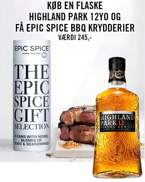 Highland Park 12 år Epic Spice Viking Honour Single Orkney Malt Scotch Whisky 70 cl 40%