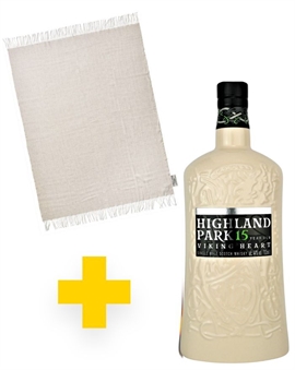 Highland Park 15 år med Plaid Viking Heart Single Orkney Malt Whisky 44%