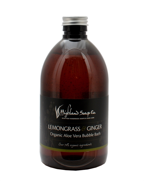 Highland Soap Co Lemongrass & Ginger Økologisk Aloe Vera Bubble Bath 500 ml