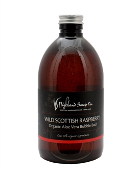 Highland Soap Co Wild Scottish Raspberry Økologisk Aloe Vera Bubble Bath 500 ml