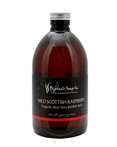 Highland Soap Co Wild Scottish Raspberry Økologisk Aloe Vera Bubble Bath 500 ml