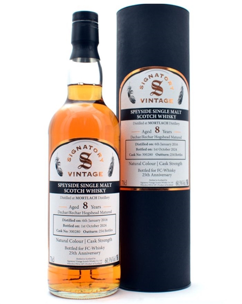 Mortlach 2016/2024 Signatory 8 år FC Whisky 25th Anniversary Single Speyside Malt Scotch Whisky 60,5%