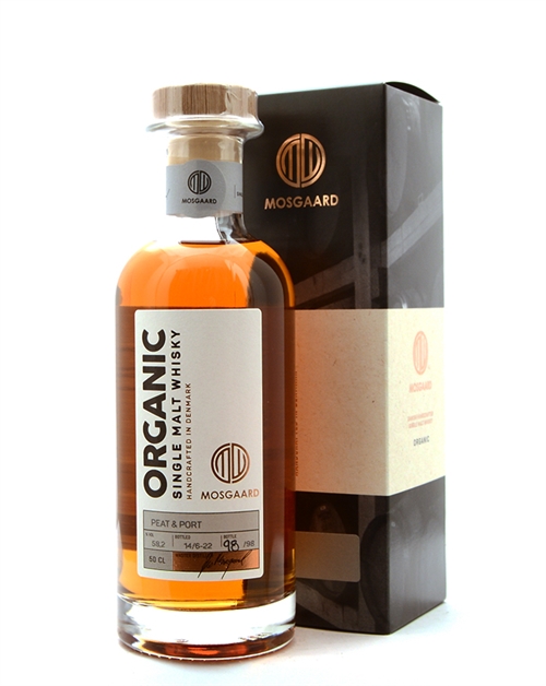 Mosgaard Single Cask Peat & Port 98/98 Økologisk Single Malt Dansk Whisky 50 cl 58,2%