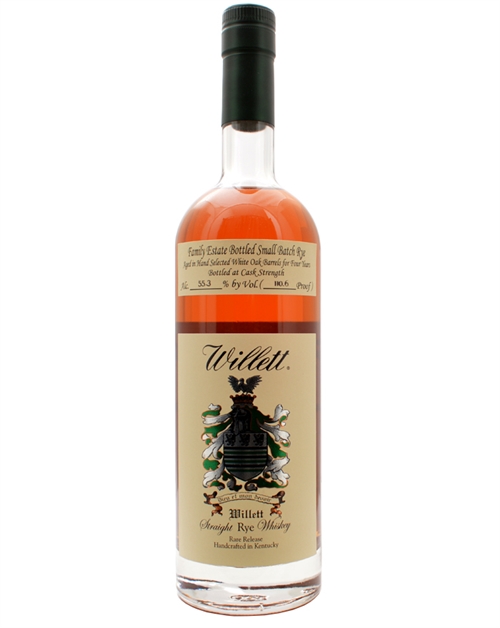 Willett 4 år Family Estate Bottled Small Batch Straight Rye Whiskey 110,6 Proof 70 cl 55,3%